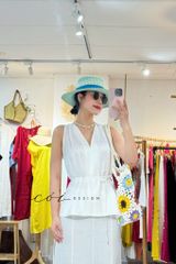 Áo yếm xếp vai linen tưng premium Cói Design