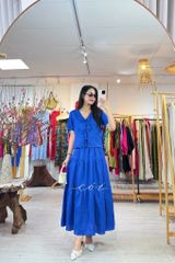 Áo tay ngắn cổ tim linen tưng premium Cói Design