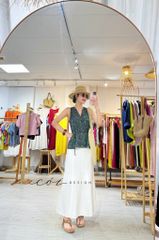 Áo yếm xếp vai linen tưng premium Cói Design