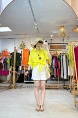 Áo sơ mi thắt nơ linen tưng premium Cói Design