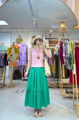 Áo sát nách nút bọc lưng (khuy dây) linen tưng premium Cói Design