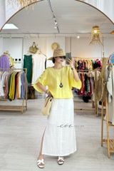 Áo tay rơi đan chéo lưng linen tưng premium Cói Design