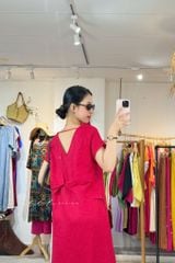 Đầm suông xoắn lưng linen tưng premium Cói Design