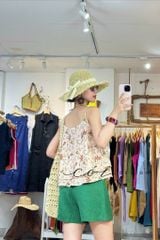 Áo 2 dây bèo linen tưng premium Cói Design