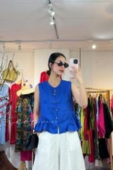 Áo sát nách lai bèo 2 bên linen tưng premium Cói Design