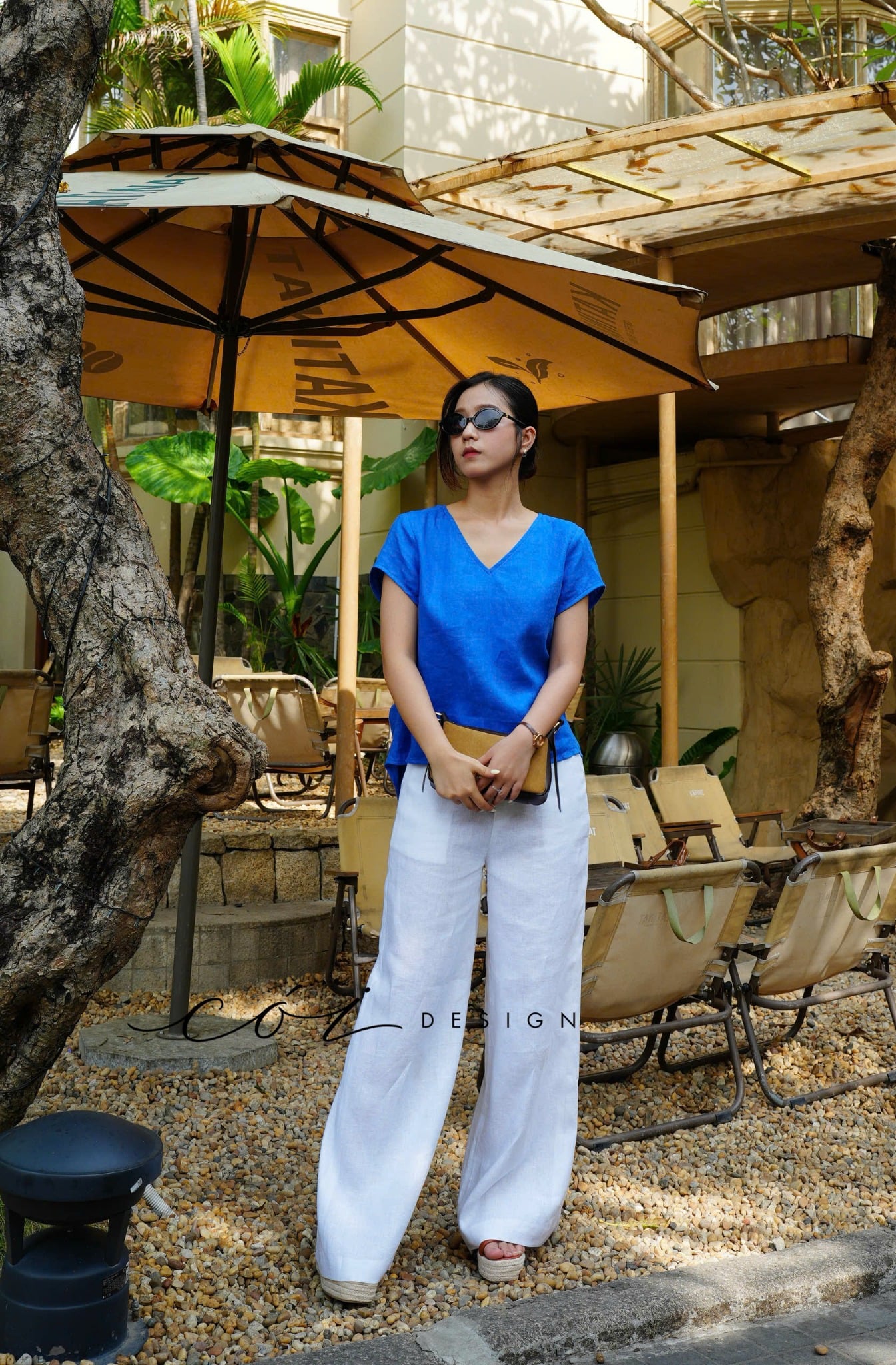 Áo xoắn lưng linen tưng premium Cói Design