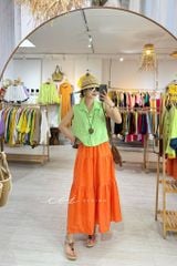 Áo sát nách cổ sơ mi nút bọc màu Linen tưng Cói Design