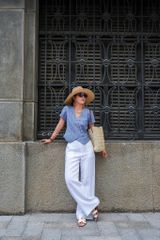 Áo gile xéo nút tay ngắn linen tưng premium Cói Design