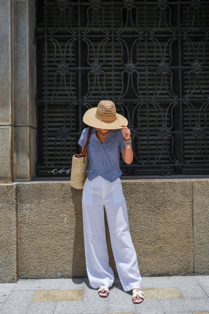 Áo gile xéo nút tay ngắn linen tưng premium Cói Design
