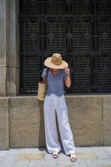 Áo gile xéo nút tay ngắn linen tưng premium Cói Design