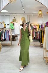 Áo gile nút bọc linen tưng premium Cói Design