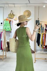 Áo gile nút bọc linen tưng premium Cói Design