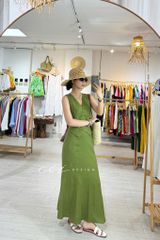 Áo gile nút bọc linen tưng premium Cói Design