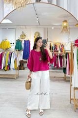 Áo tay rơi đan chéo lưng linen tưng premium Cói Design