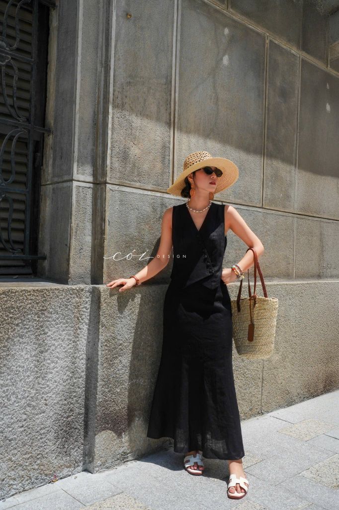 Chân váy 8 mảnh đuôi cá linen tưng premium Cói Design