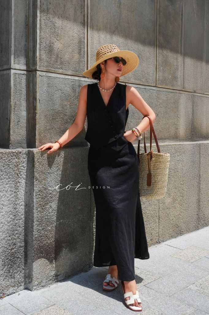 Chân váy 8 mảnh đuôi cá linen tưng premium Cói Design