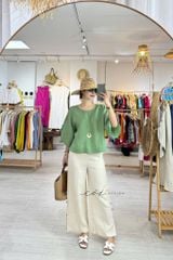 Áo tay rơi đan chéo lưng linen tưng premium Cói Design