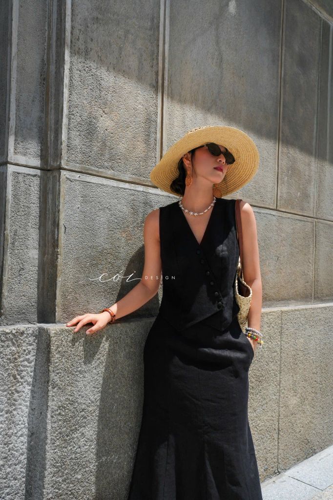 Chân váy 8 mảnh đuôi cá linen tưng premium Cói Design