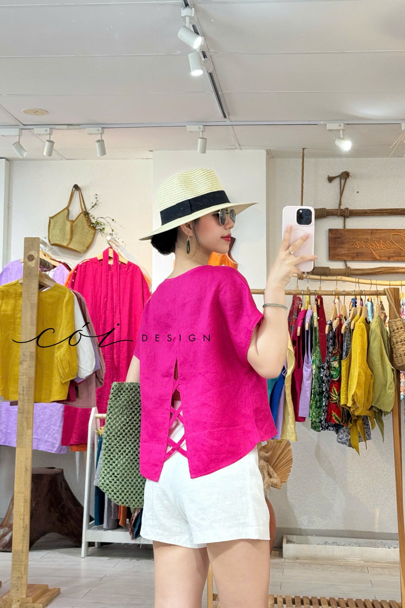 Áo tà đan chéo linen tưng premium Cói Design