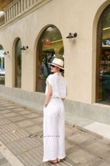 Quần suông phối bèo lai túi linen tưng premium Cói Design