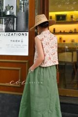 Chân váy suông lưng thun linen tưng Cói Design