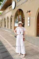 Quần suông phối bèo lai túi linen tưng premium Cói Design