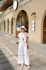 Áo Thêu hoa cổ sơ mi phối dây linen tưng premium Cói Design