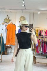 Áo cổ lọ vải dập ly Cói Design