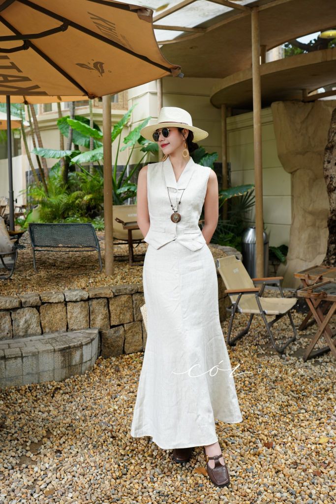 Chân váy 8 mảnh đuôi cá linen tưng premium Cói Design