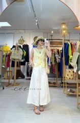 Áo sát nách xoắn eo linen tưng premium Cói Design