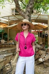 Áo cổ sơ mi xếp ly linen tưng premium Cói Design