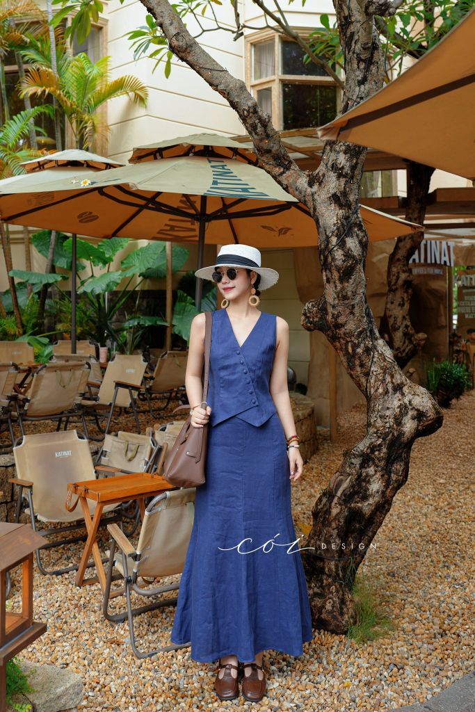 Chân váy 8 mảnh đuôi cá linen tưng premium Cói Design