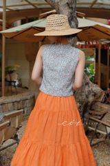 Áo gile nút bọc linen tưng premium Cói Design