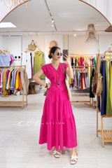 Set chân váy áo gile tay xếp linen bambo Cói Design