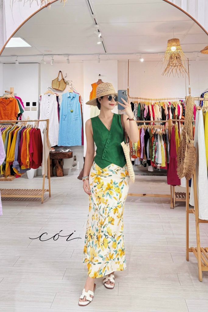 Chân váy đuôi cá xẻ tà Cói Design