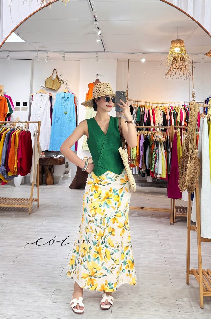 Chân váy đuôi cá xẻ tà Cói Design