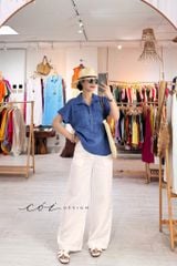 Áo sơ mi 2 túi mổ linen tưng premium Cói Design