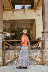 Áo cổ tròn phối nơ linen tưng premium Cói Design