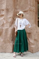 Áo tay rơi đan chéo lưng linen tưng premium Cói Design