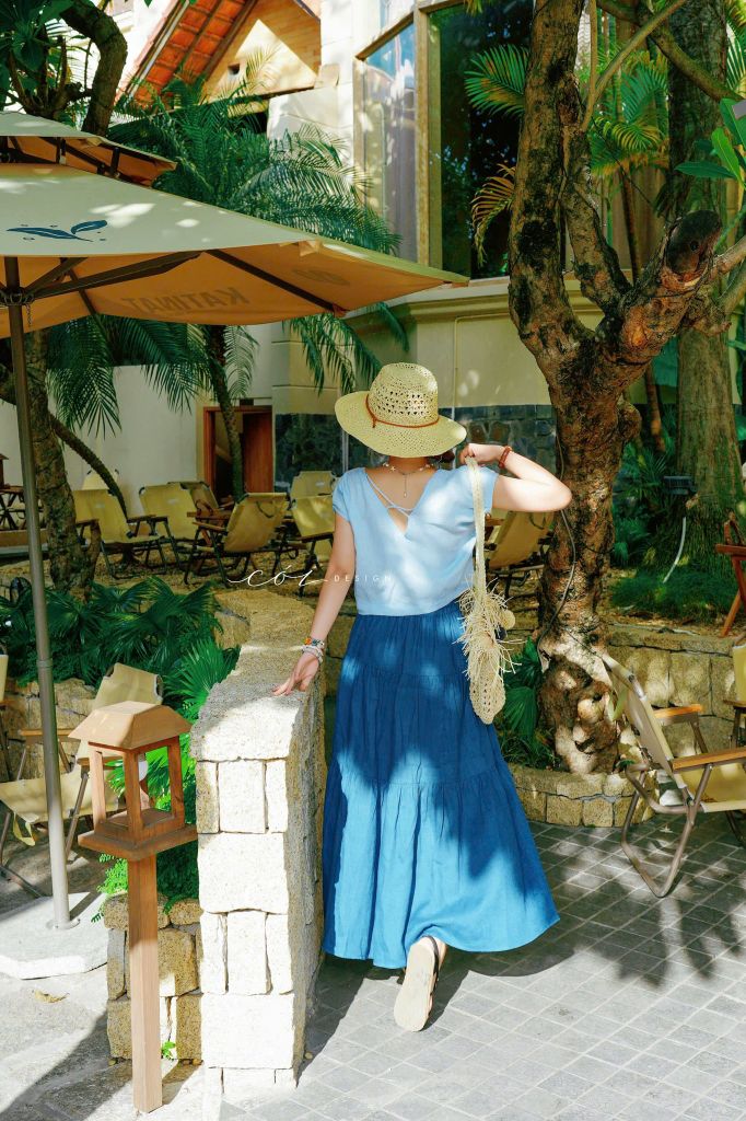 Áo tay xếp lưng đan dây chéo linen tưng premium Cói Design