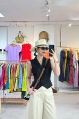 Quần suông linen ống rộng Cói Design