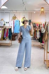 Áo gile xéo nút tay ngắn linen tưng premium Cói Design
