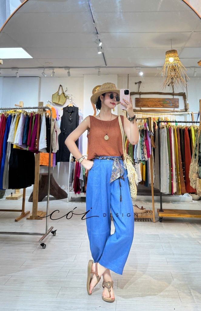 Quần baggy linen tưng premium Cói Design