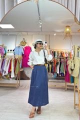 Áo cổ V tay manset linen tưng premium Cói Design