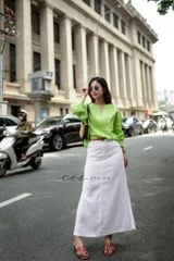 Áo cổ V tay manset linen tưng premium Cói Design