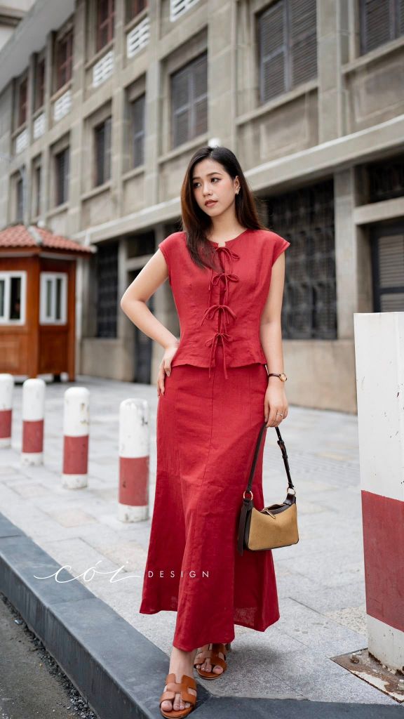 Chân váy 8 mảnh đuôi cá linen tưng premium Cói Design