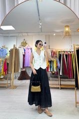 Áo gile form basic linen tưng premium Cói Design