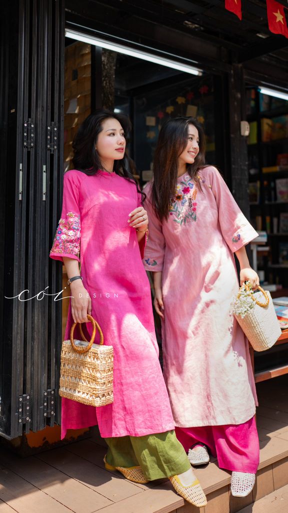 Áo dài Hoa Biếc Cói Design