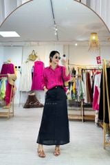 Áo sơ mi phối hoa Handmade linen tưng premium Cói Design