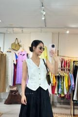 Áo gile form basic linen tưng premium Cói Design